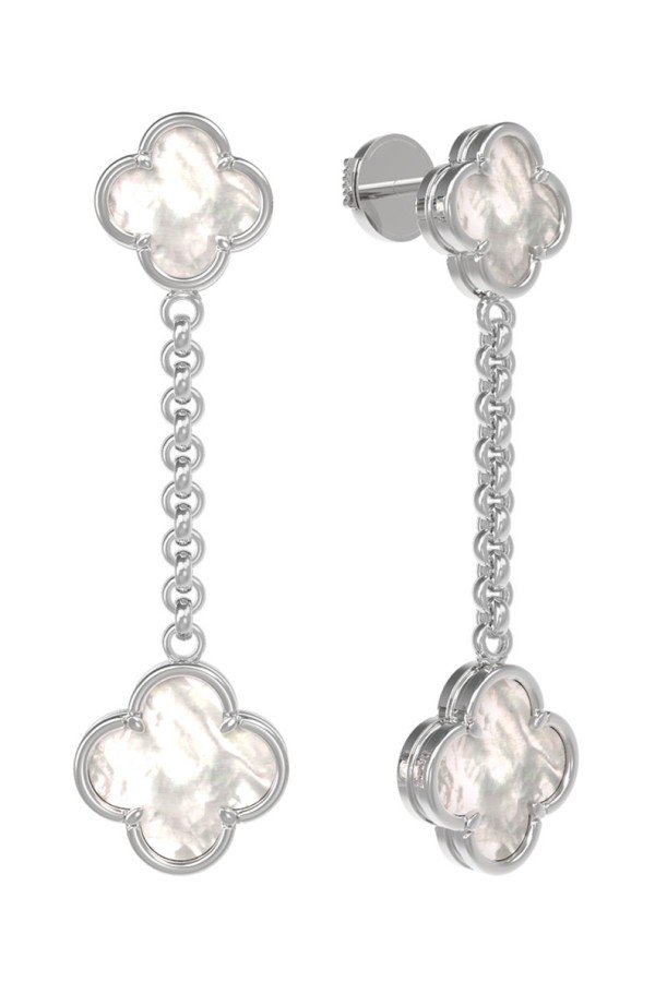 Серьги из белого золота c перламутром