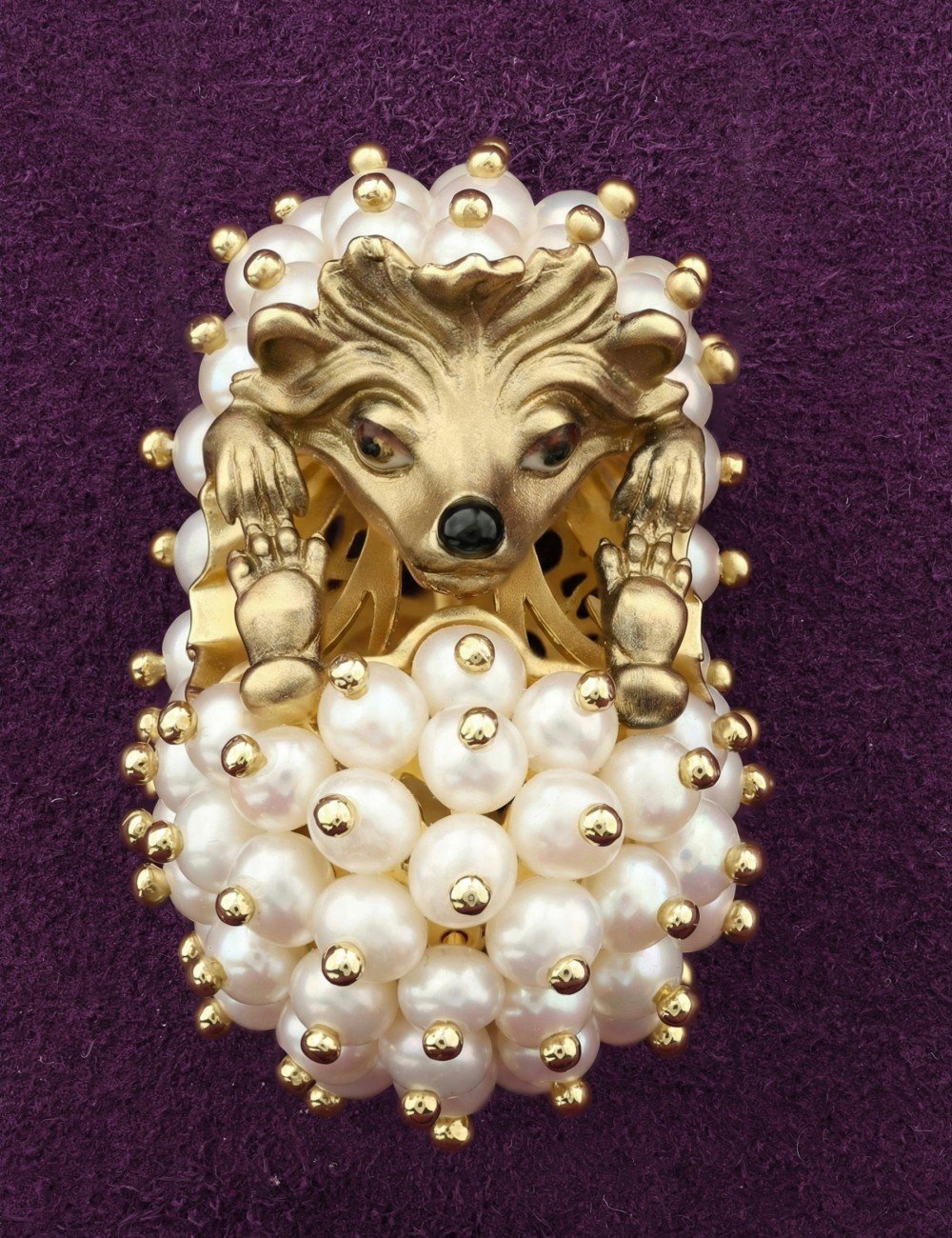 Подвеска из лимонного золота c эмалью и жемчугом