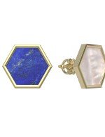 Серьги из лимонного золота c лазуритом и перламутром