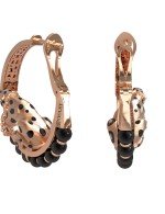 Серьги из золота c эмалью и ониксом