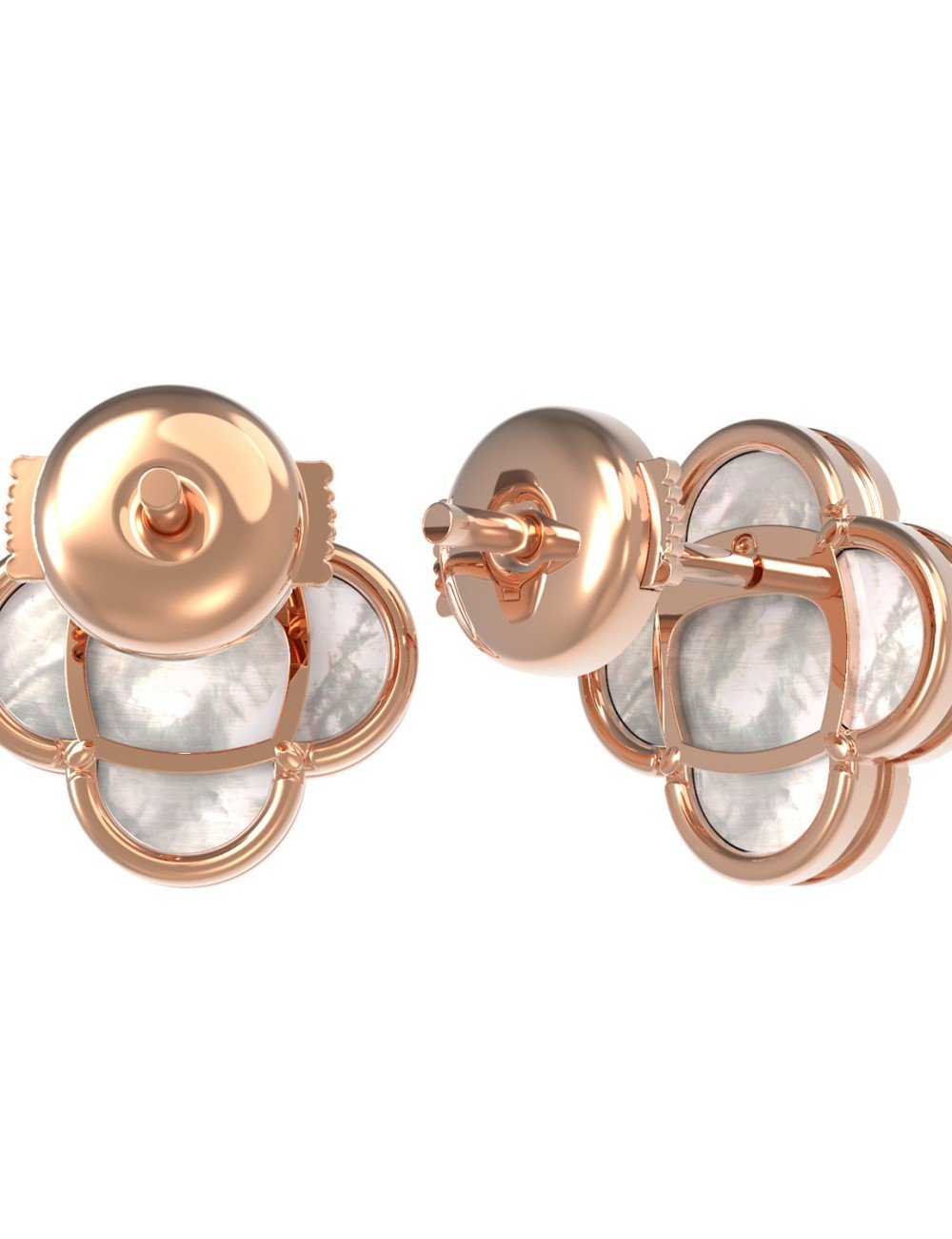 Серьги из золота c перламутром