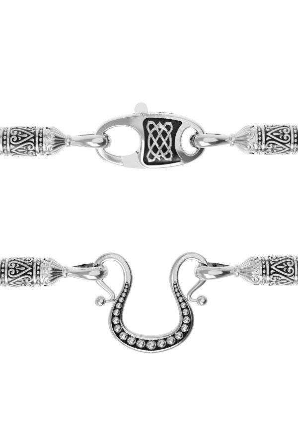 Шнурок шёлковый из белого золота c шёлковым шнурком