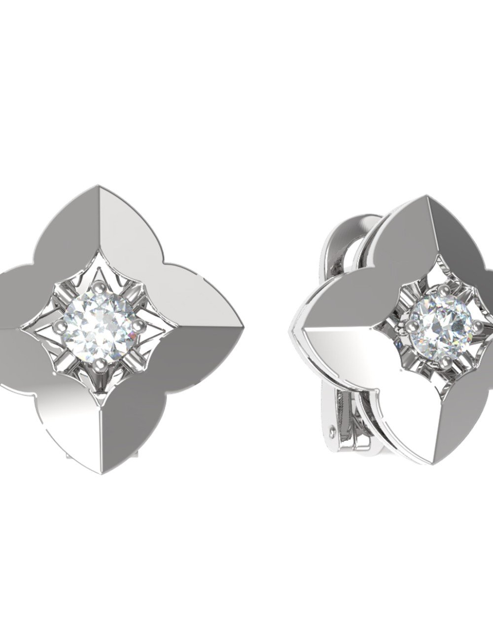 Серьги из белого золота c бриллиантами