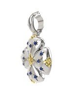 Крест из серебра и золота c фианитом, бриллиантами и рубином