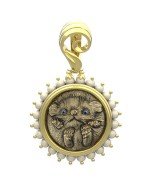 Подвеска из лимонного золота c эмалью и жемчугом