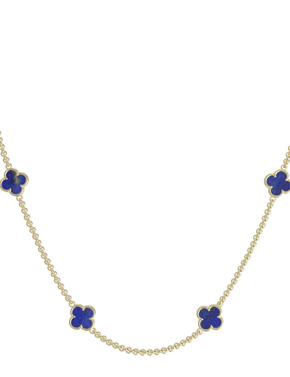 Колье из лимонного золота c лазуритом