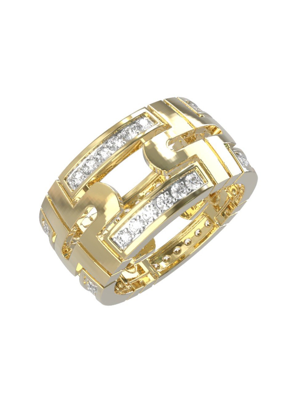 Кольцо из лимонного золота c бриллиантами