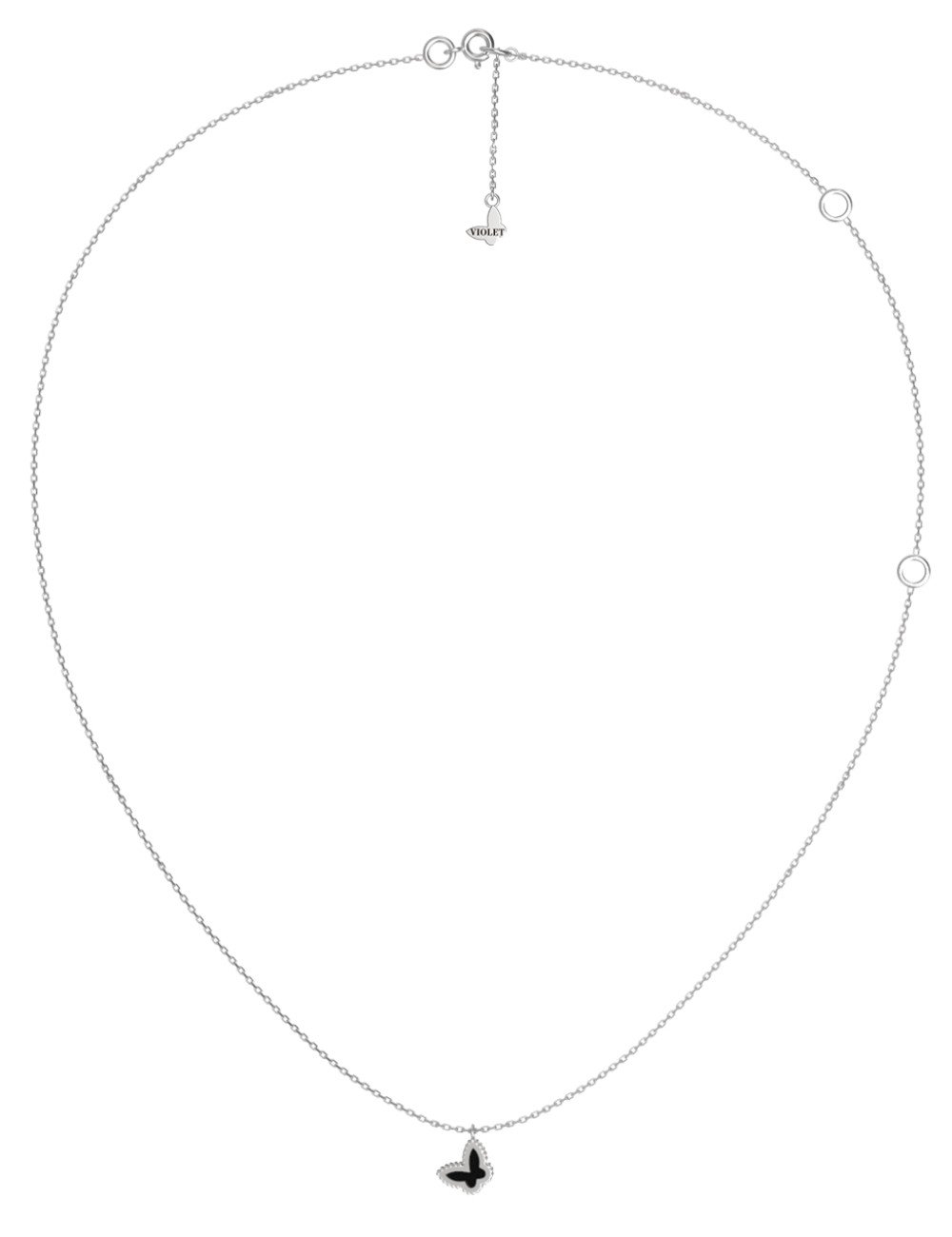 Колье из белого золота c ониксом