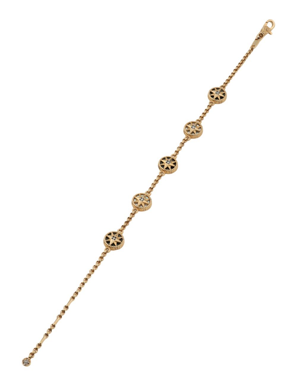 Браслет из золота c бриллиантами, ониксом и перламутром