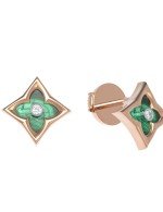 Серьги из золота c бриллиантами и малахитом