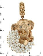 Подвеска из золота c эмалью и жемчугом