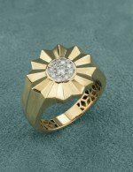 Кольцо из лимонного золота c бриллиантами