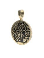 Подвеска из лимонного золота c ониксом и перламутром