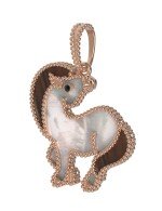 Подвеска из золота c эмалью, тигровым глазом и перламутром