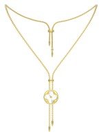 Колье из лимонного золота c тигровым глазом и перламутром