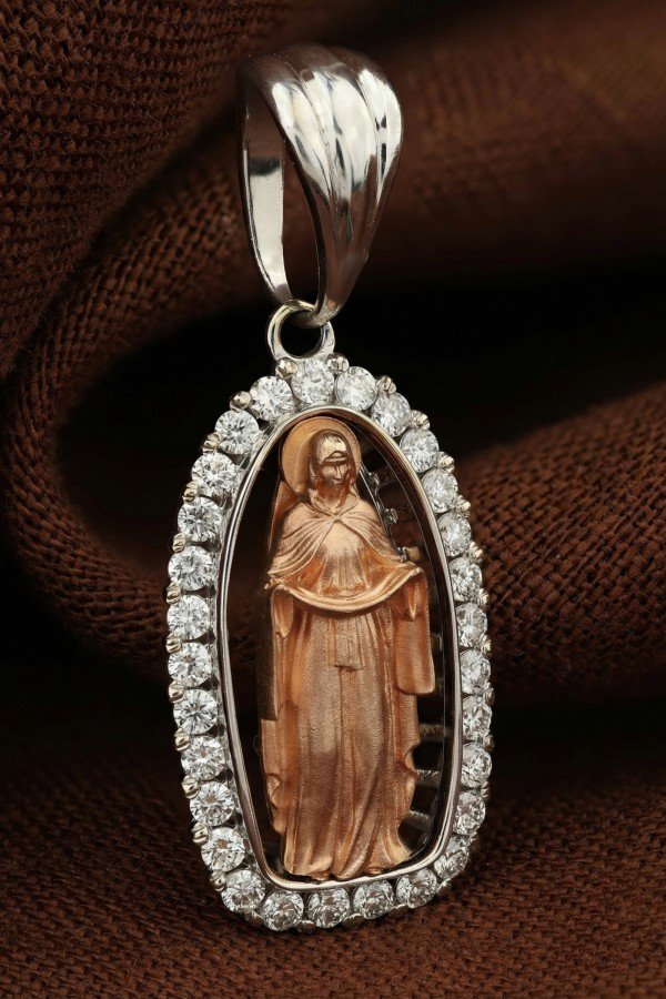 Образок из белого золота c бриллиантами