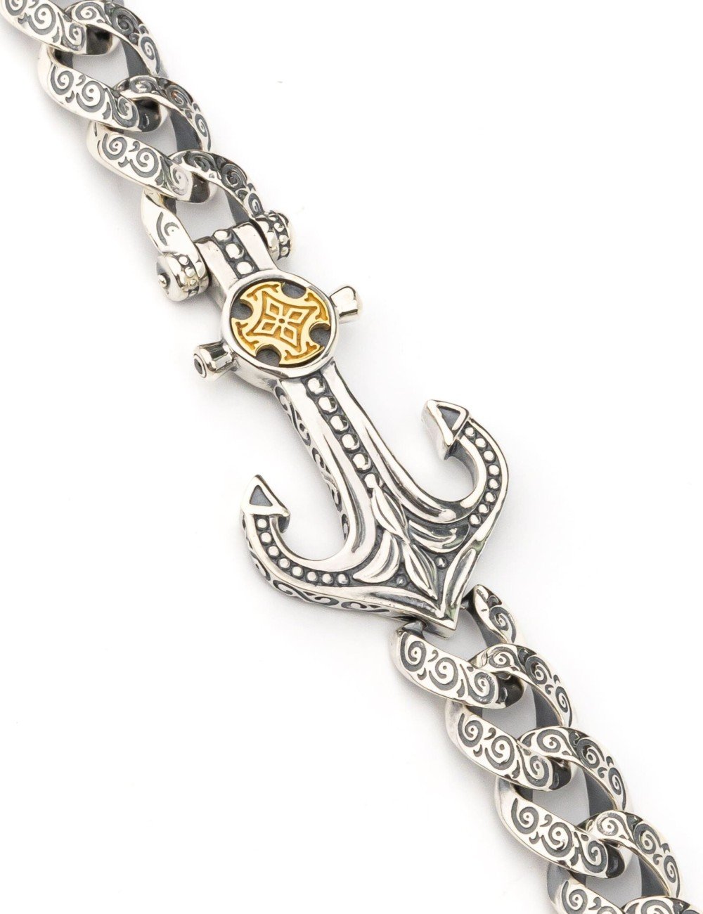 Браслет из серебра и золота c бриллиантами и рубином