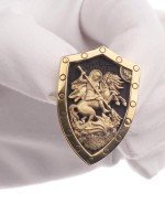 Образок из лимонного золота c эбеновым деревом