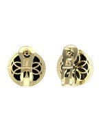 Серьги из лимонного золота c бриллиантами и ониксом