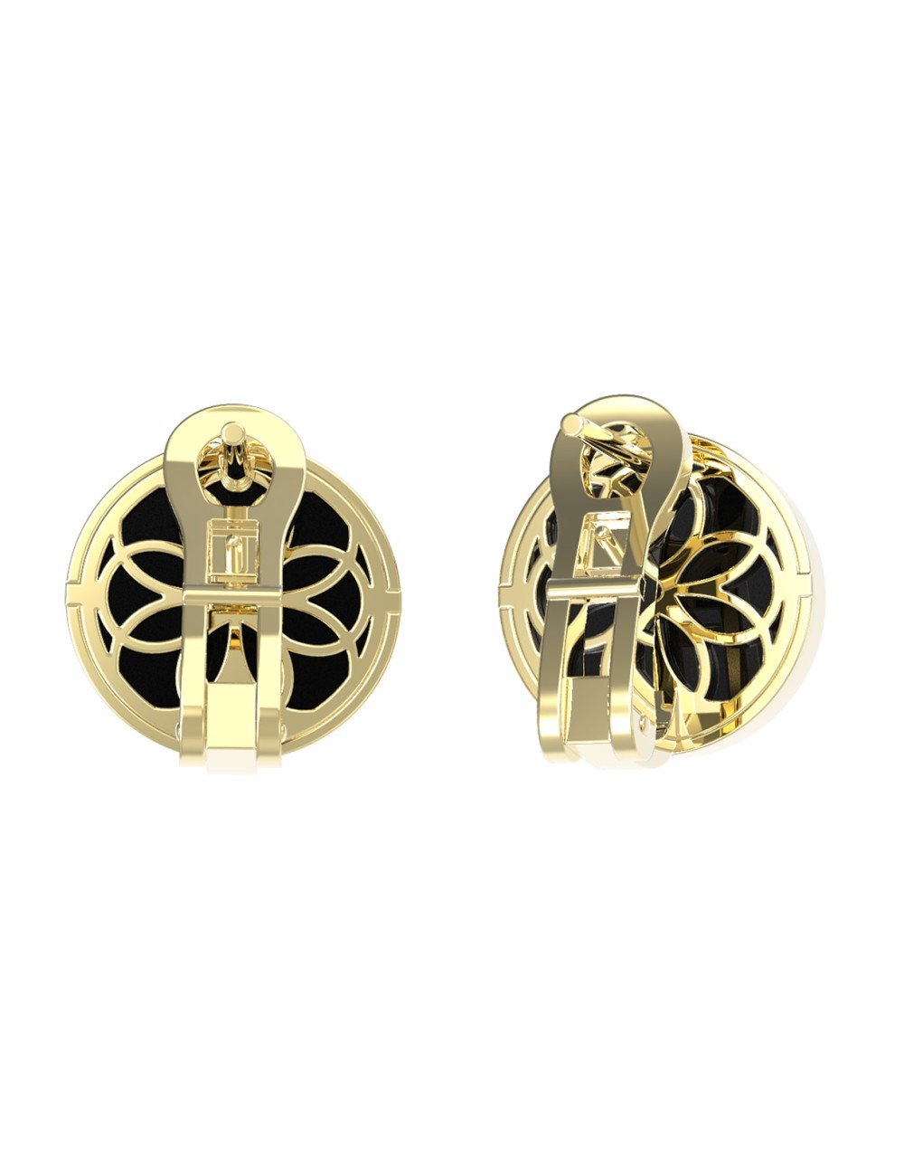 Серьги из лимонного золота c бриллиантами и ониксом