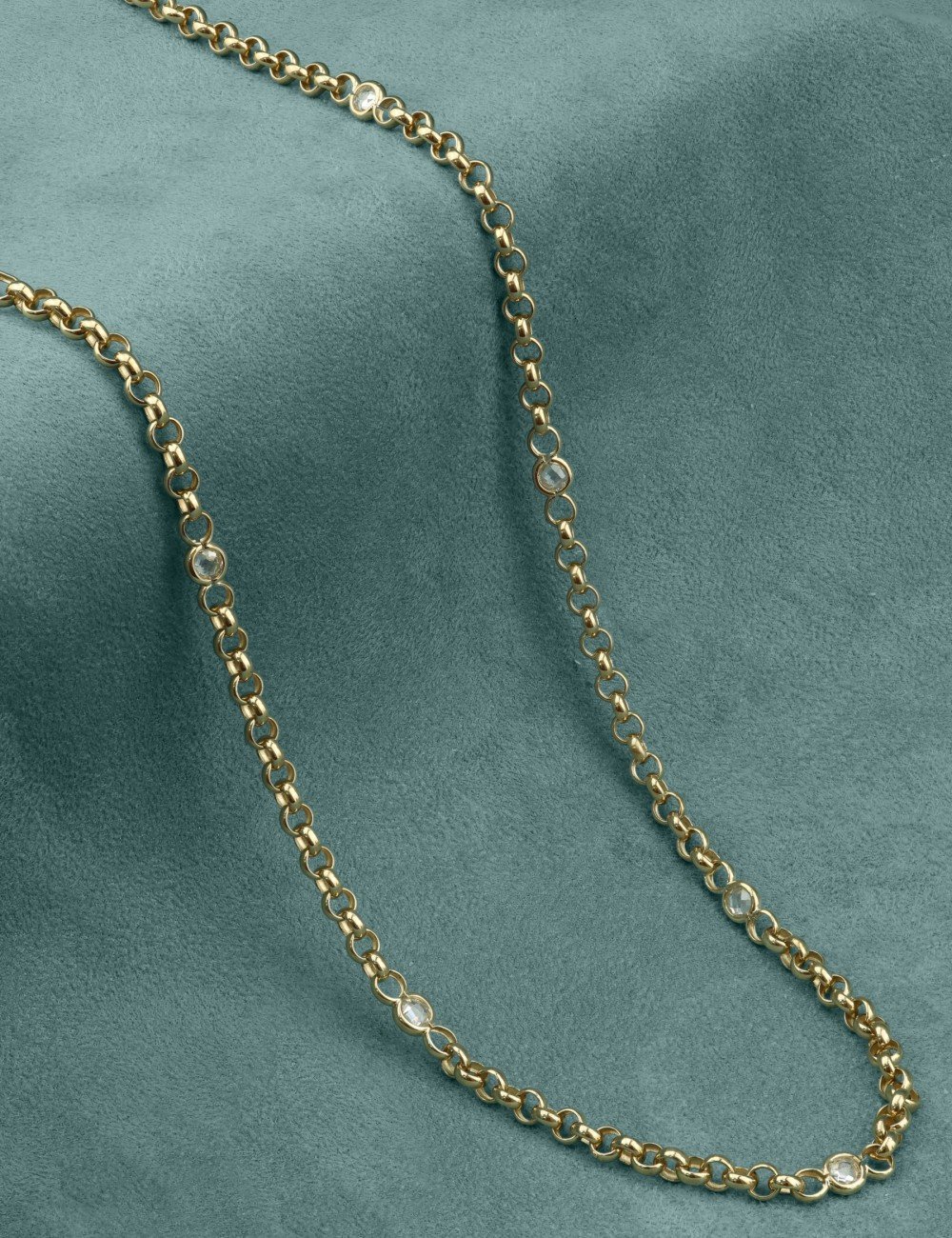 Цепь из лимонного золота c фианитом