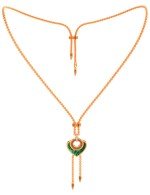 Колье из золота c фианитом, малахитом и перламутром