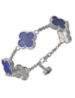 Браслет из белого золота c лазуритом и перламутром