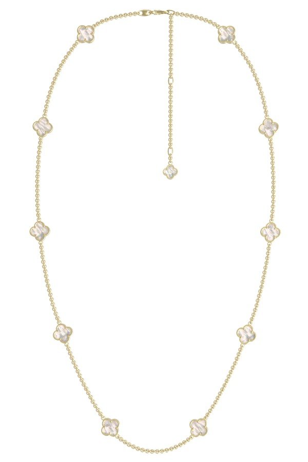 Колье из лимонного золота c перламутром