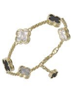 Браслет из лимонного золота c ониксом и перламутром