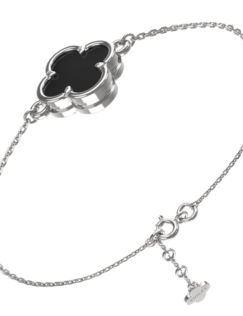 Браслет из белого золота c ониксом