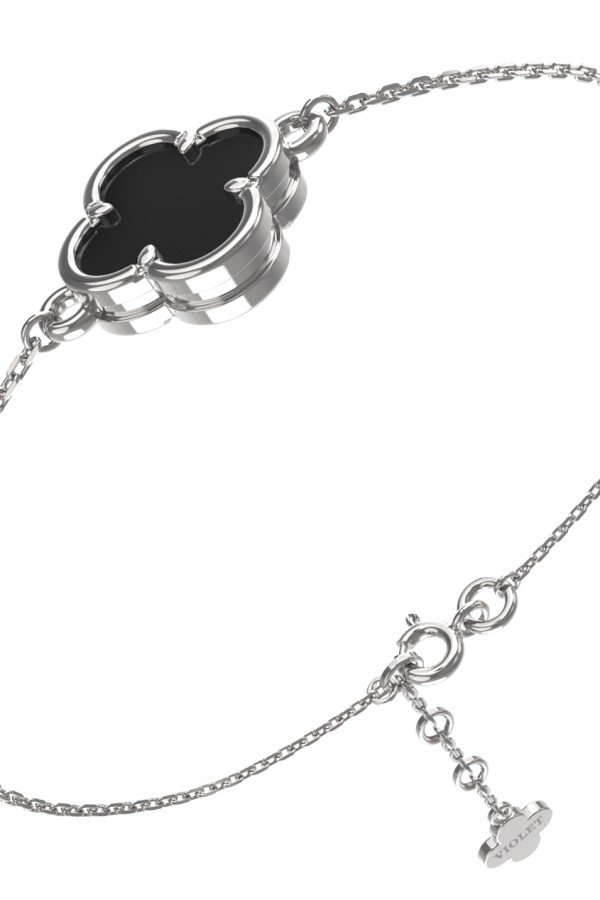 Браслет из белого золота c ониксом