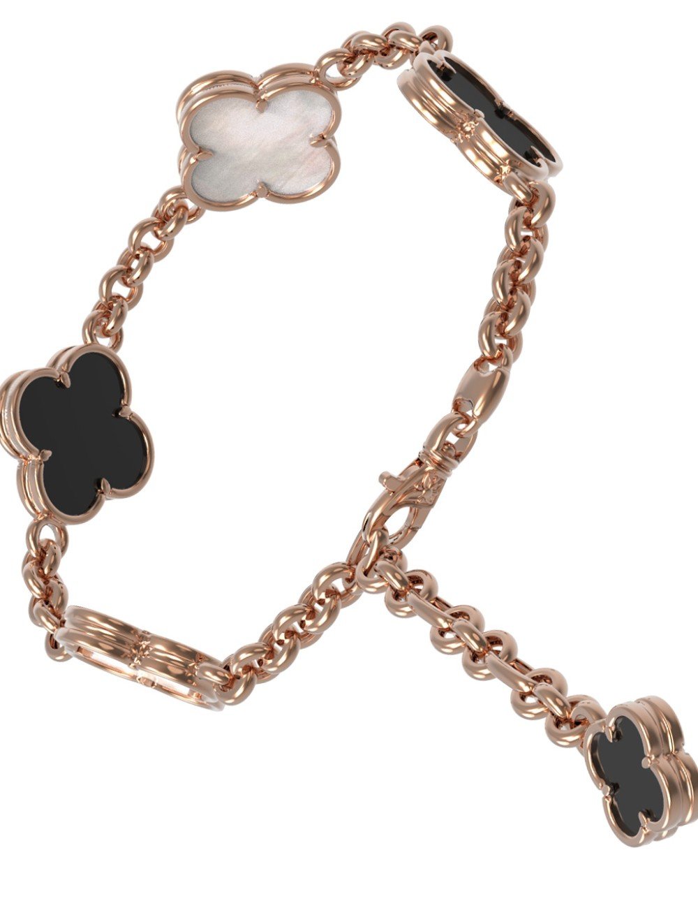 Браслет из золота c ониксом и перламутром