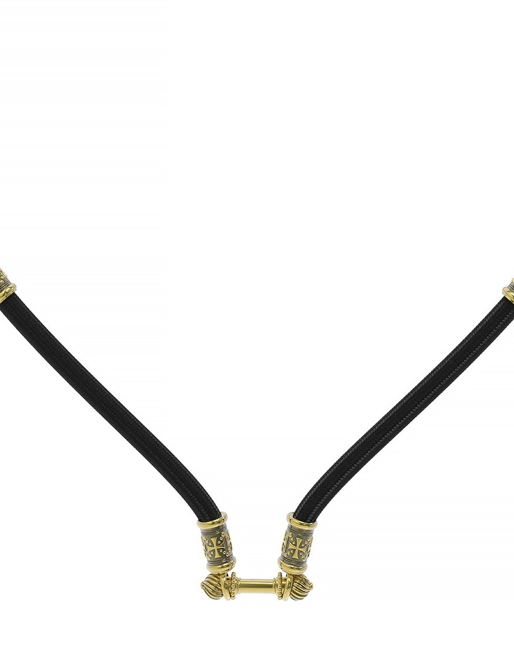 Шнурок шёлковый из лимонного золота c шёлковым шнурком