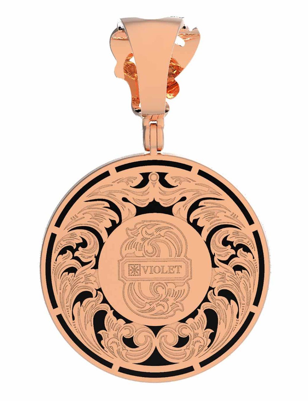 Подвеска из золота c эмалью и ониксом