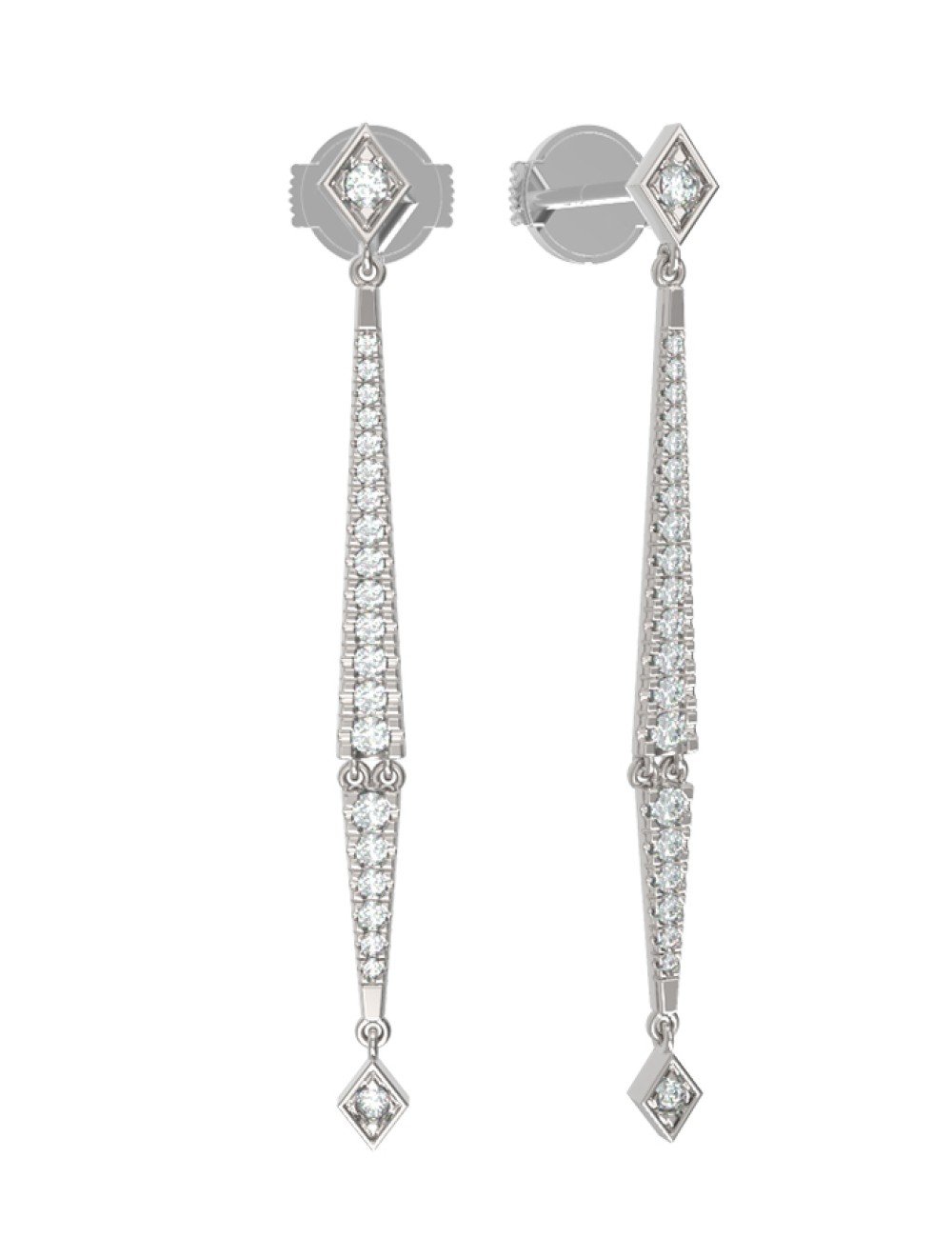 Серьги из белого золота c бриллиантами