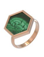 Кольцо из золота c малахитом