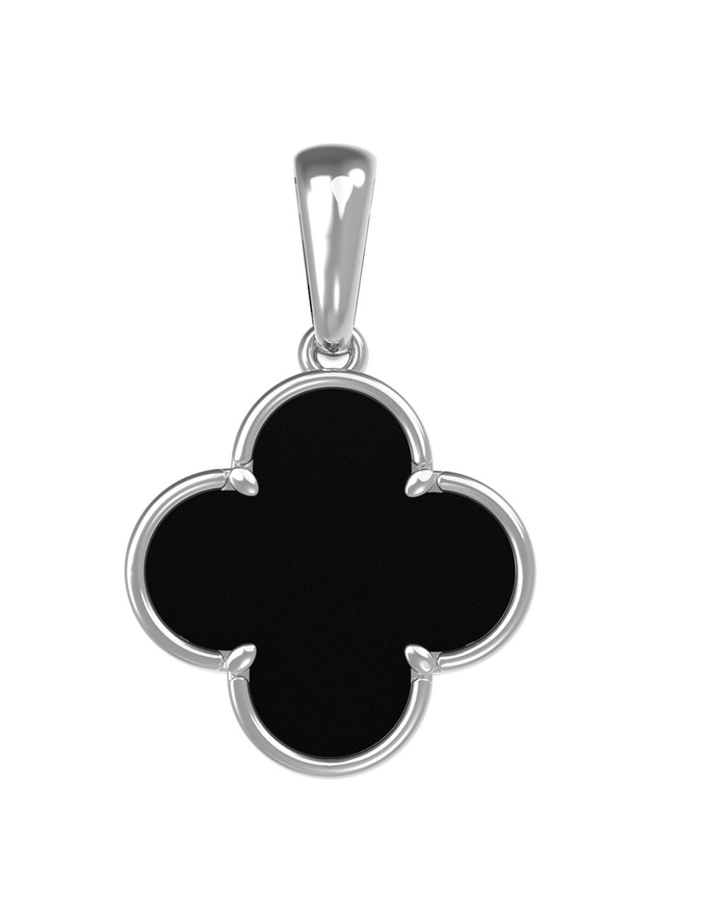 Подвеска из белого золота c ониксом