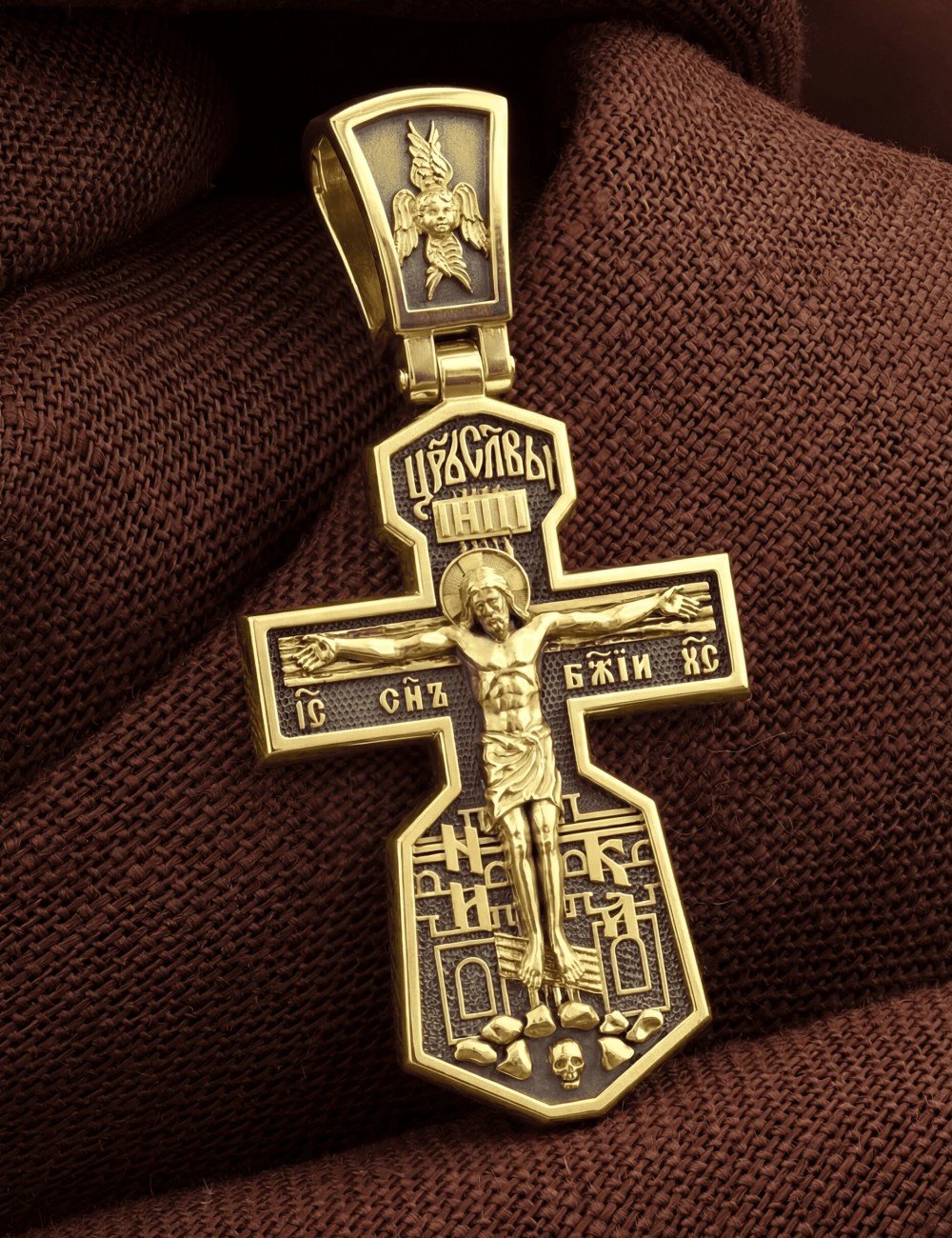 Крест из лимонного золота