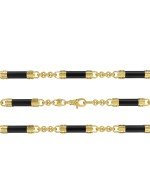 Цепь из лимонного золота c ониксом