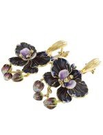 Серьги из лимонного золота c эмалью