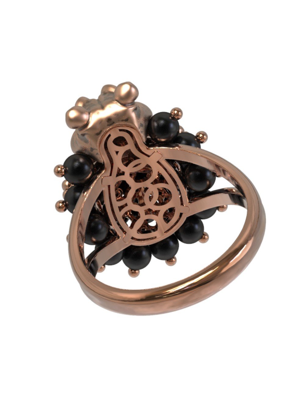 Кольцо из золота c эмалью и ониксом