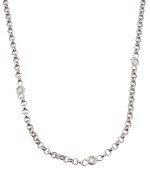 Цепь из белого золота c фианитом