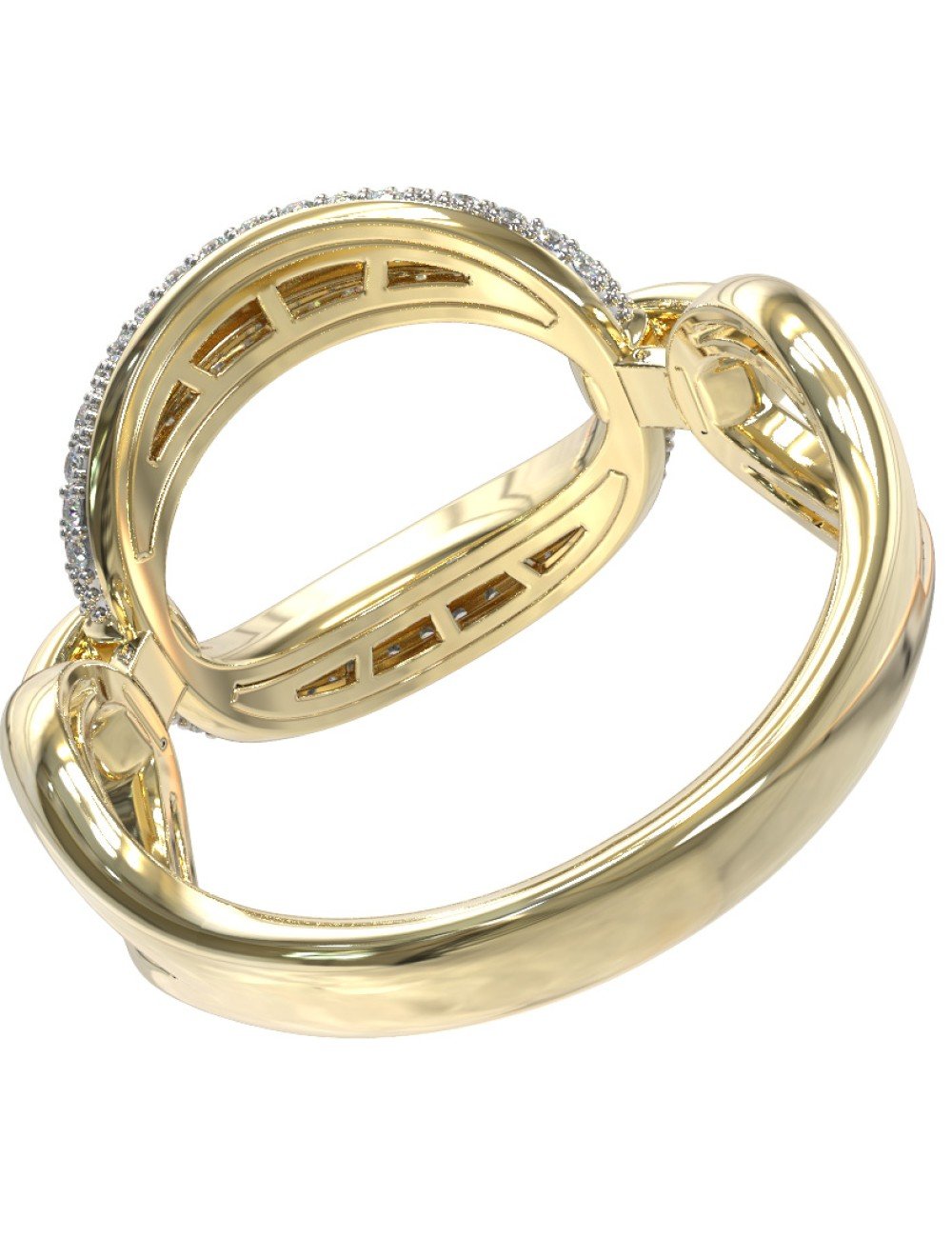 Кольцо из лимонного золота c бриллиантами