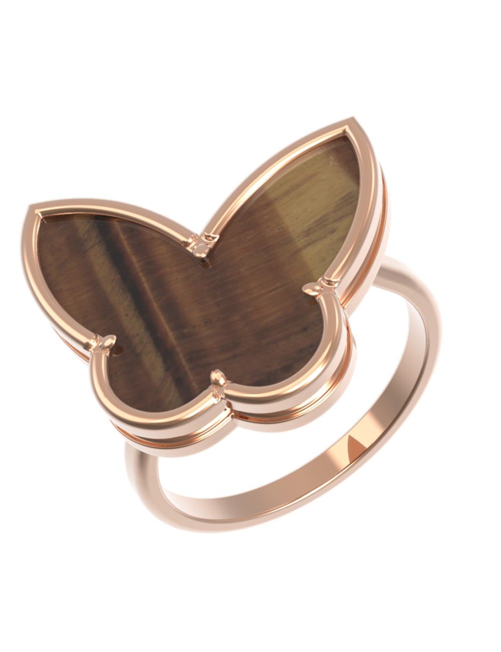 Кольцо из золота c тигровым глазом