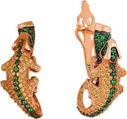 Серьги из золота c фианитом