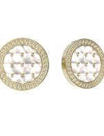 Серьги из лимонного золота c эмалью и перламутром