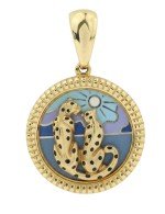 Подвеска из лимонного золота c эмалью