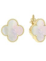 Серьги из лимонного золота c перламутром
