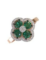 Кольцо из золота c бриллиантами и изумрудом