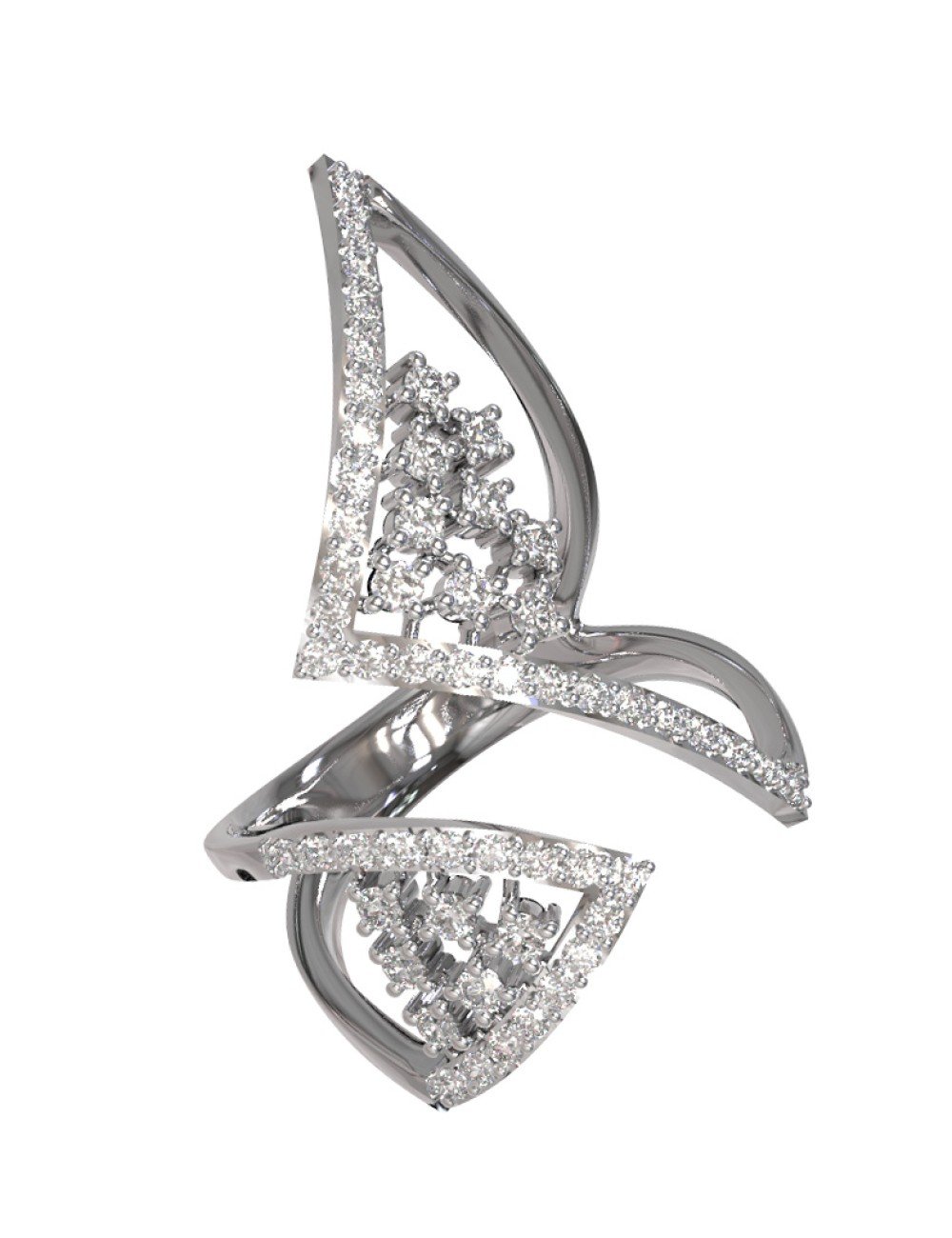 Кольцо из белого золота c бриллиантами